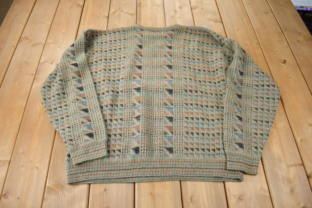 Vintage 1990s Megalos Abstract Knit Crewneck Sweater