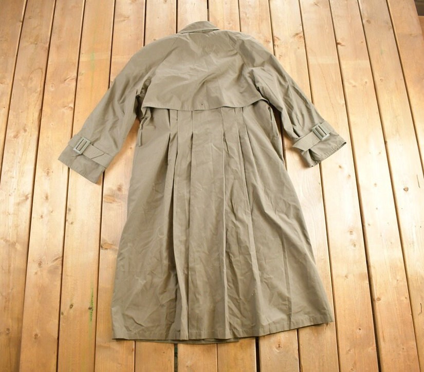 Vintage 1970s Full Length Markette Green Trench Coat
