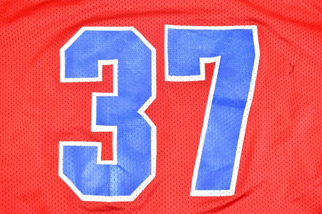 Vintage 1990s Cropped Fit Revere High School Mesh Football Jersey Size Xl