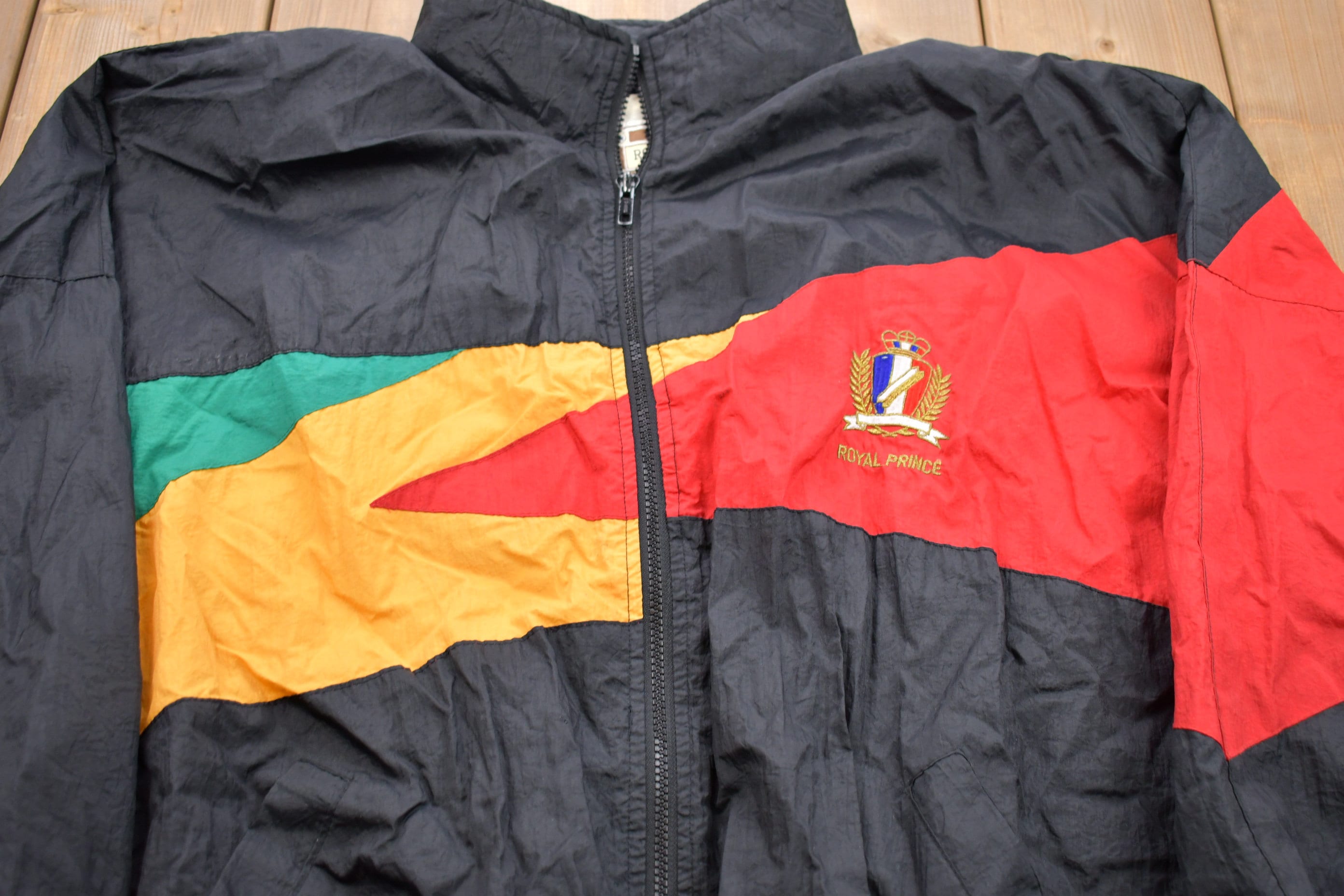 Vintage 1990s Royal Prince Jamaica Zip Up Windbreaker Jacket