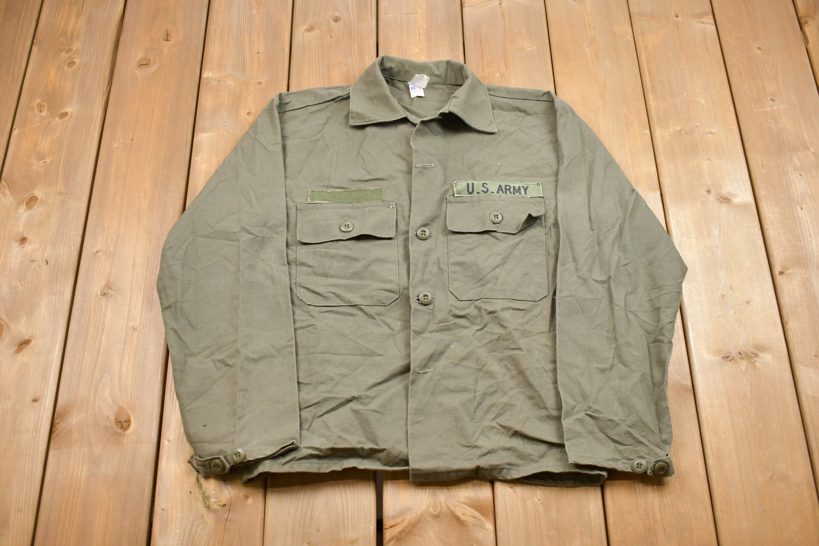 Vintage 1990s Army Button Up Shirt