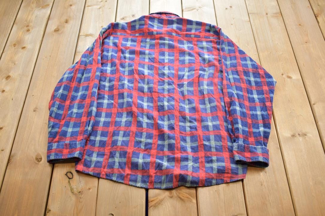 Vintage 1990s Wilderness Perfect For The Breeze Plaid Button Up Flannel Cottage Shirt
