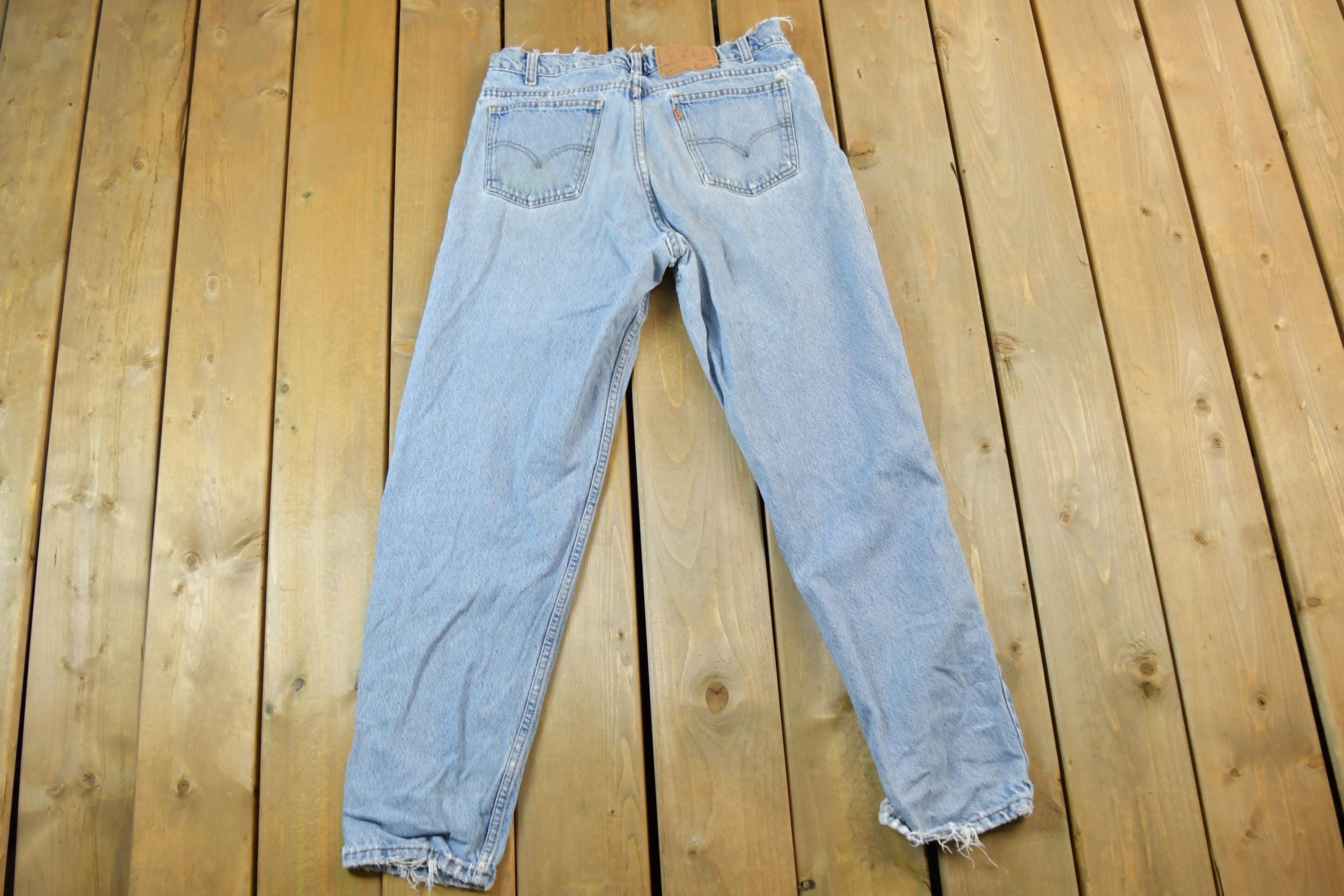 Vintage 1960s Levi Strauss Orange Tab Denim Jeans Size 34 x 30 Made In USA