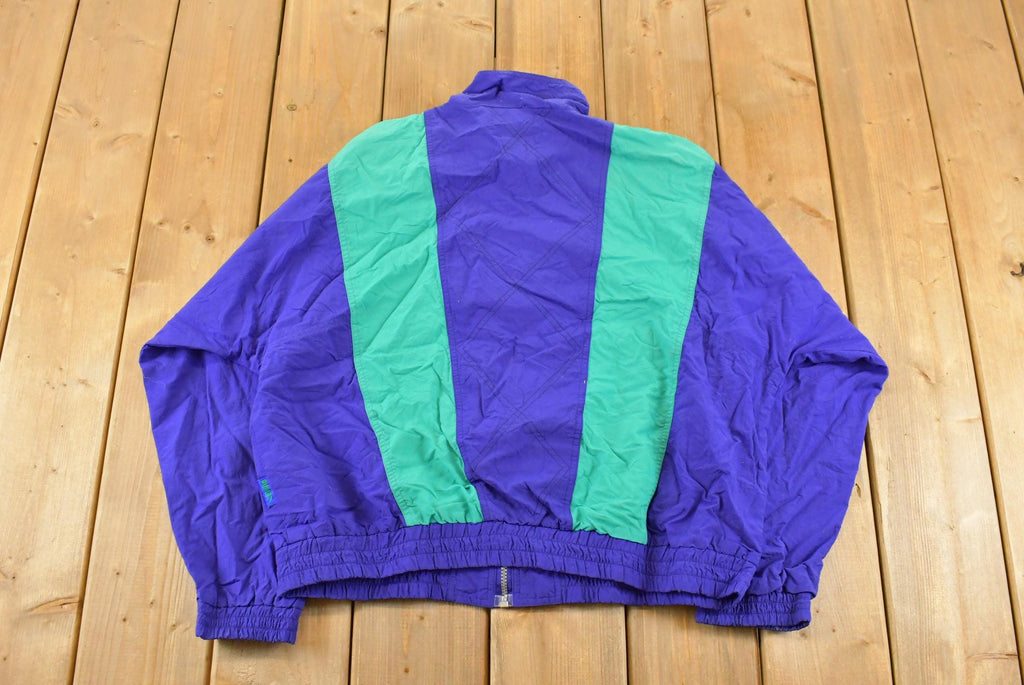 Vintage 1990s Puma Abstract Full Zip Windbreaker Jacket Women's Medium