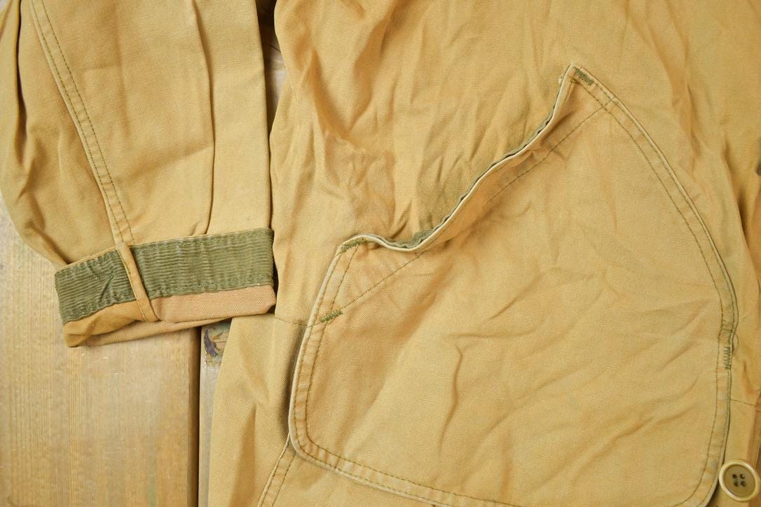 Vintage 1990s LL Bean Extendable Distressed Blanket Lined Jacket Made In USA