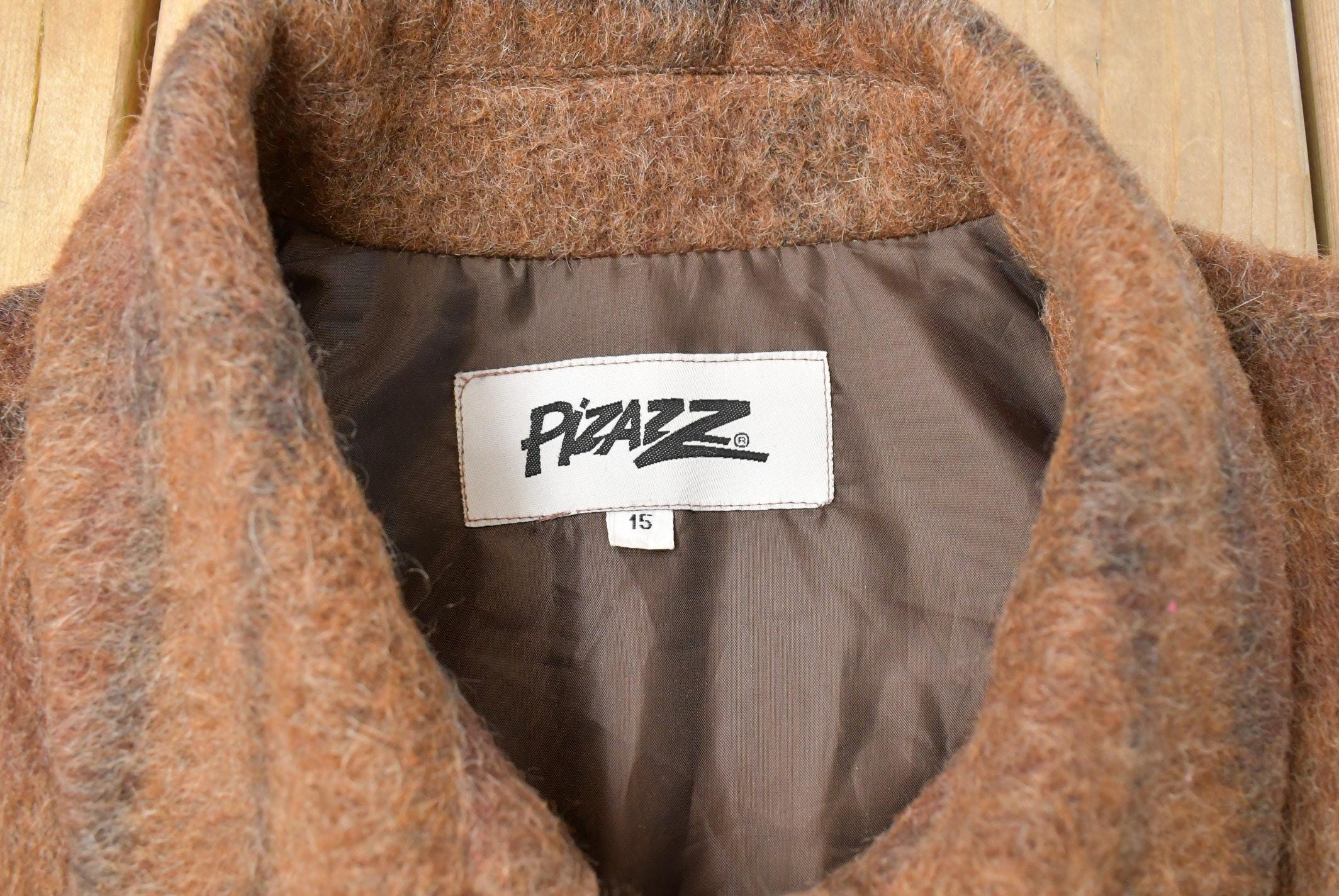 Vintage 1980s Pizazz Mohair Wool Full Length Over Coat Jacket Women's Large