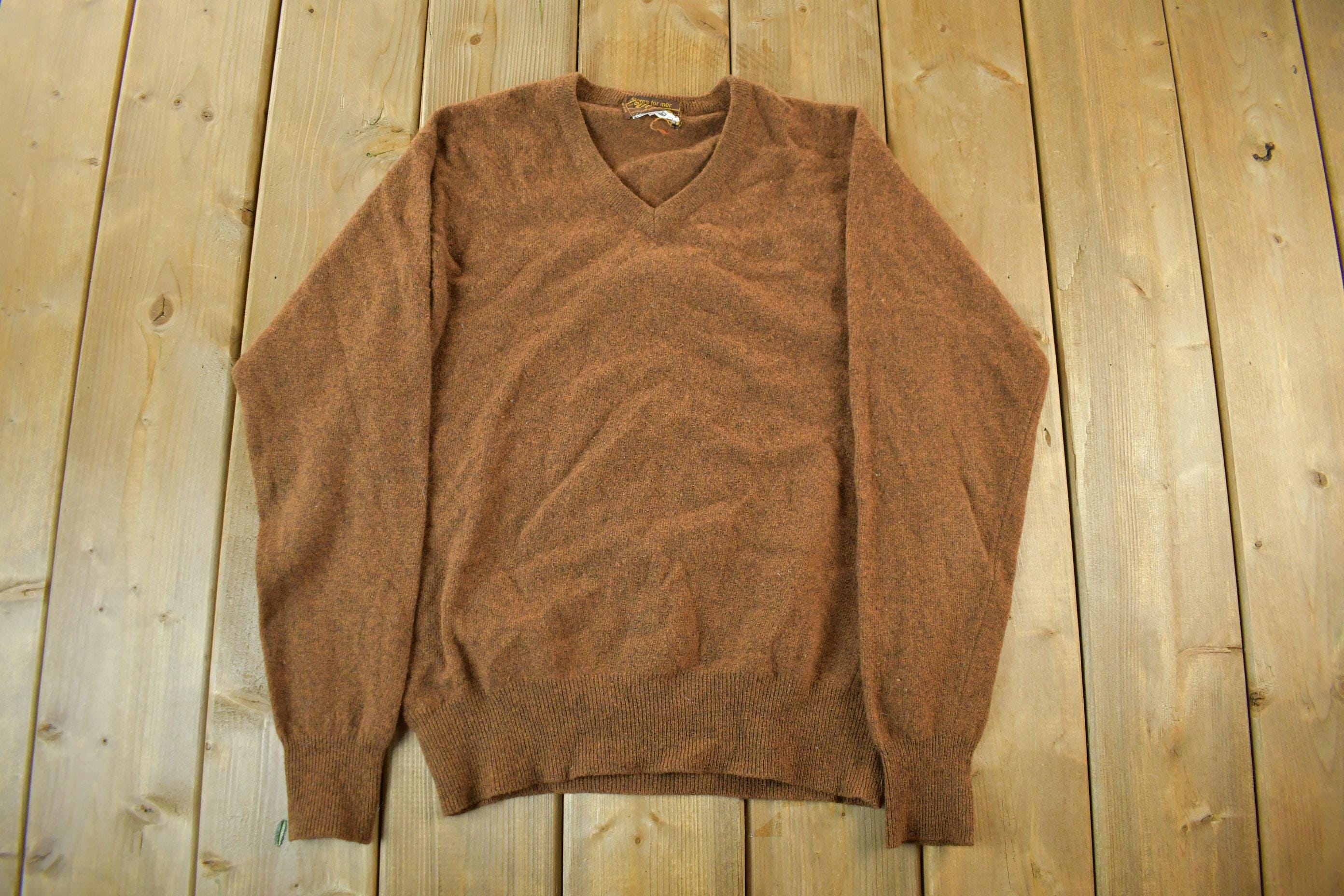 Vintage 1980s The Bay Wool V Neck Pullover Knit Sweater Adult Small