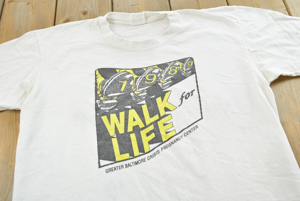 Vintage 1989 Walk For Life Baltimore Pregnancy T-Shirt Mens M