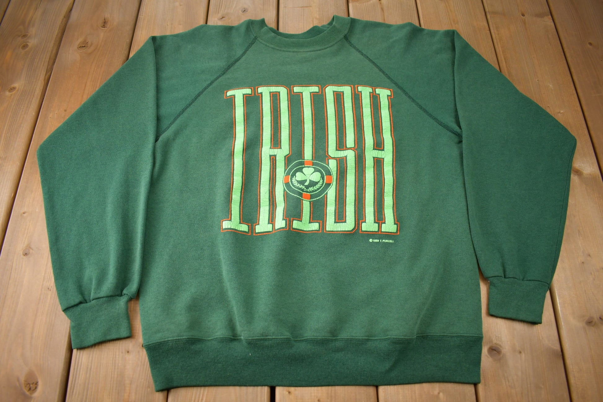 Vintage 1989 Irsish Crewneck Sweatshirt / 1989 Crewneck / Souvenir Sweater / Streetwear / Travel And Vacation