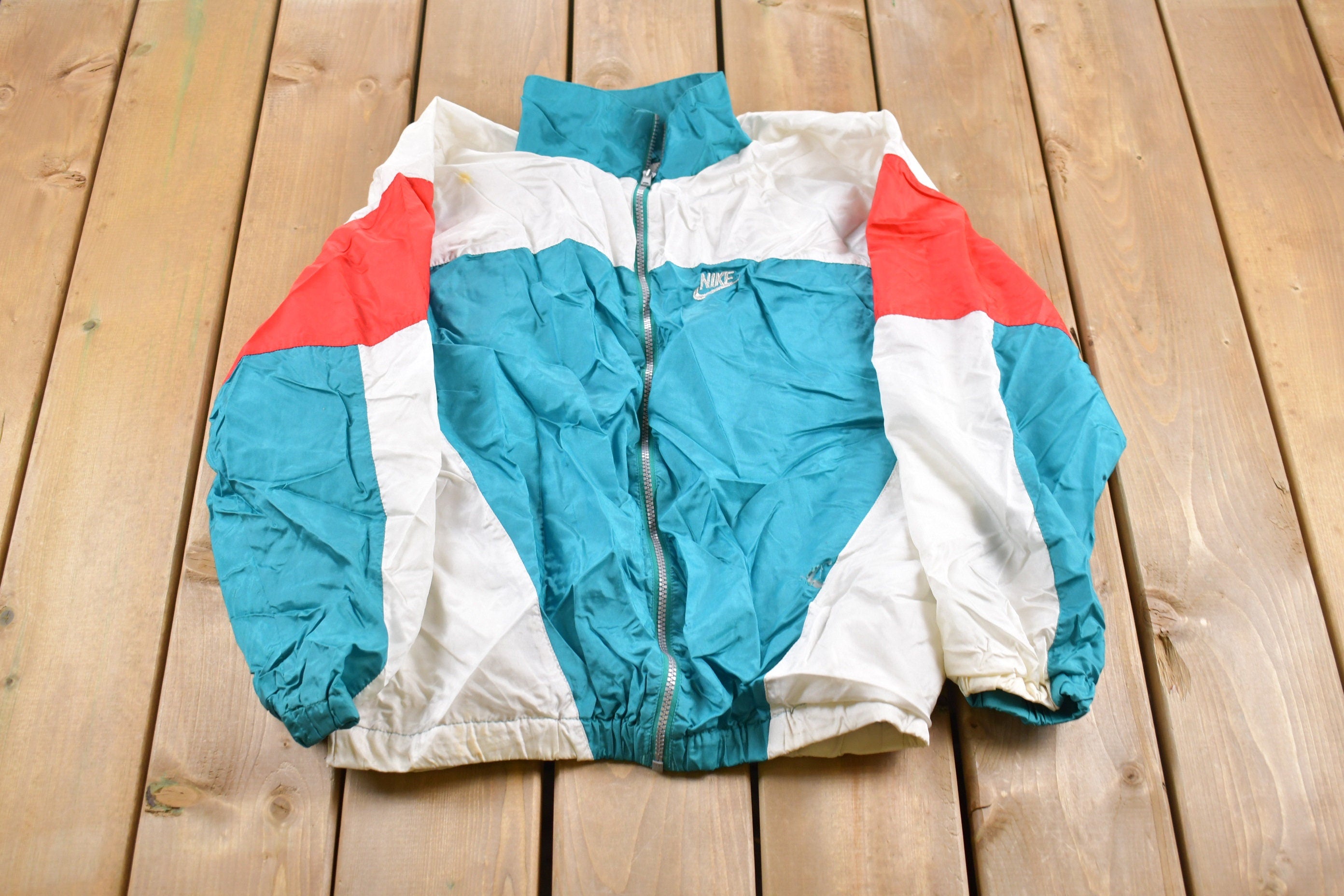 Vintage 1980s Nike Color Block Windbreaker Jacket