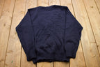 Vintage 1990s Blank Navy Blue Knitted Cardigan Sweater /