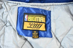 Vintage 1990s Bigman Sports New Jersey Nets NBA Basketball Embroidered Snap Button Satin Bomber Jacket