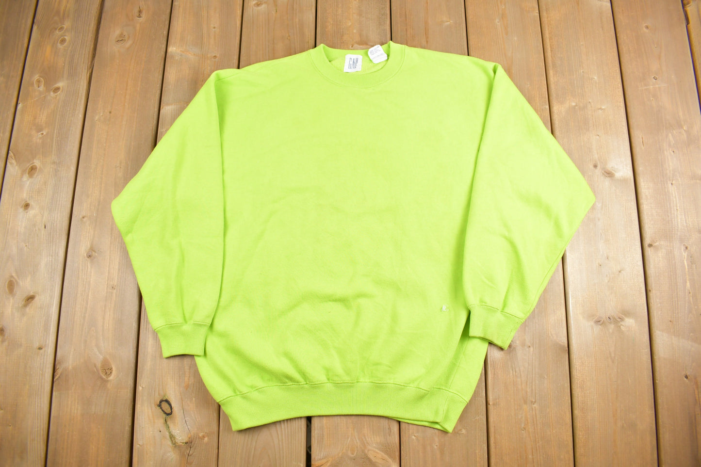 Vintage 1980s Gap Blank Crewneck Sweatshirt / 90s Crewneck / Blank Crewneck / Athleisure / Vintage Gap / 80s Blank / Neon Green