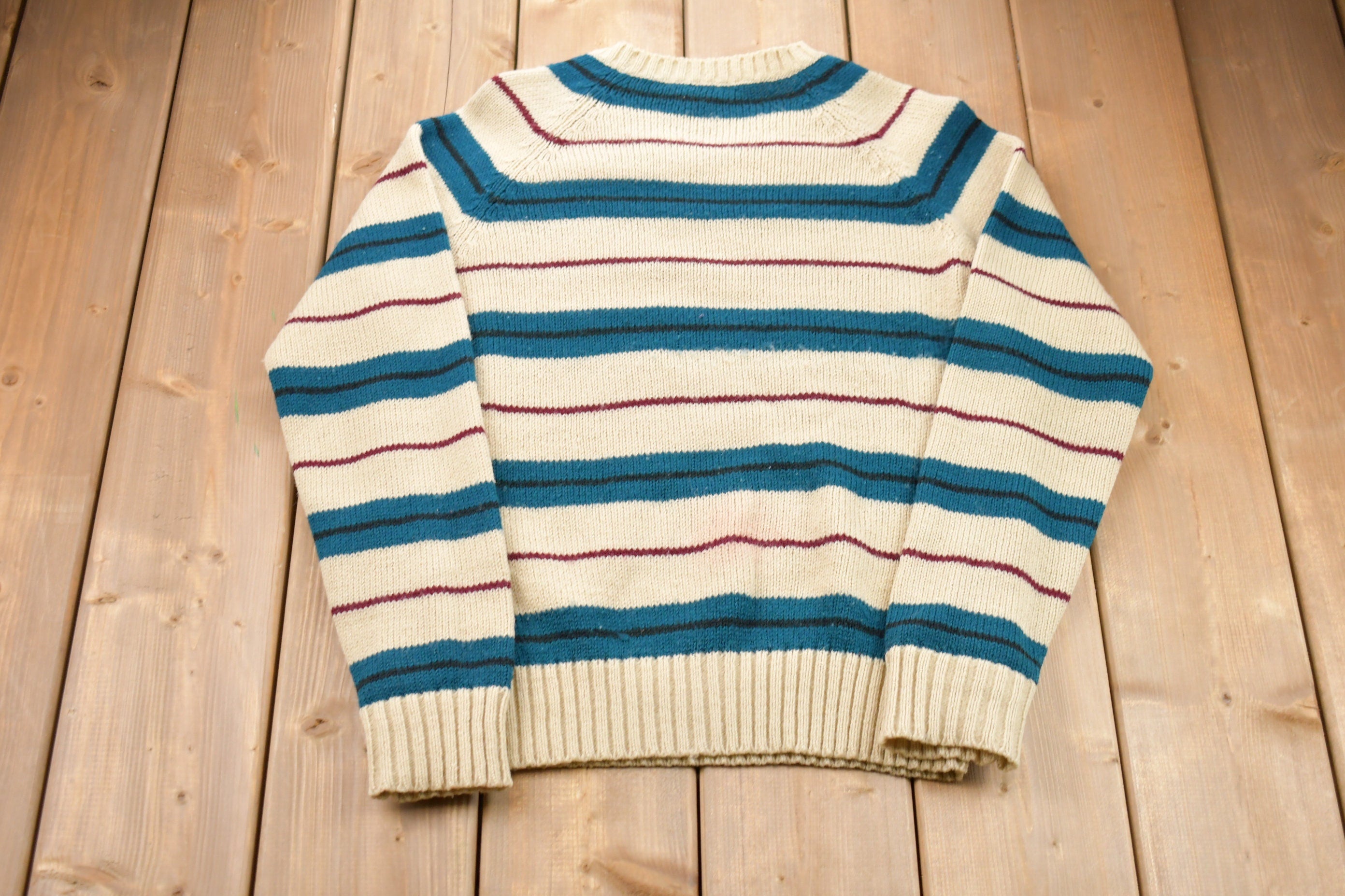 Vintage 1990s VIP Striped Knitted Sweater