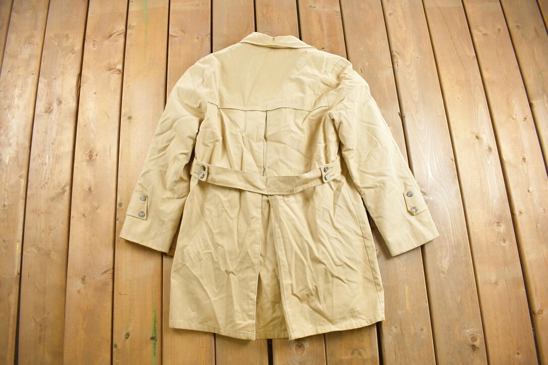 Vintage 1980s Lined Overcoat Jacket / Trench Coat / Vintage 80s Jacket / 80s Trench / Rain Coat