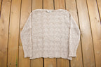 Vintage 1990s Sea Shell Knit Pattern Crewneck Sweater
