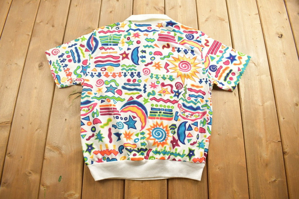 Vintage 1990s Teddi Artistic Abstract Graphic Collard T Shirt