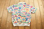 Vintage 1990s Teddi Artistic Abstract Graphic Collard T Shirt