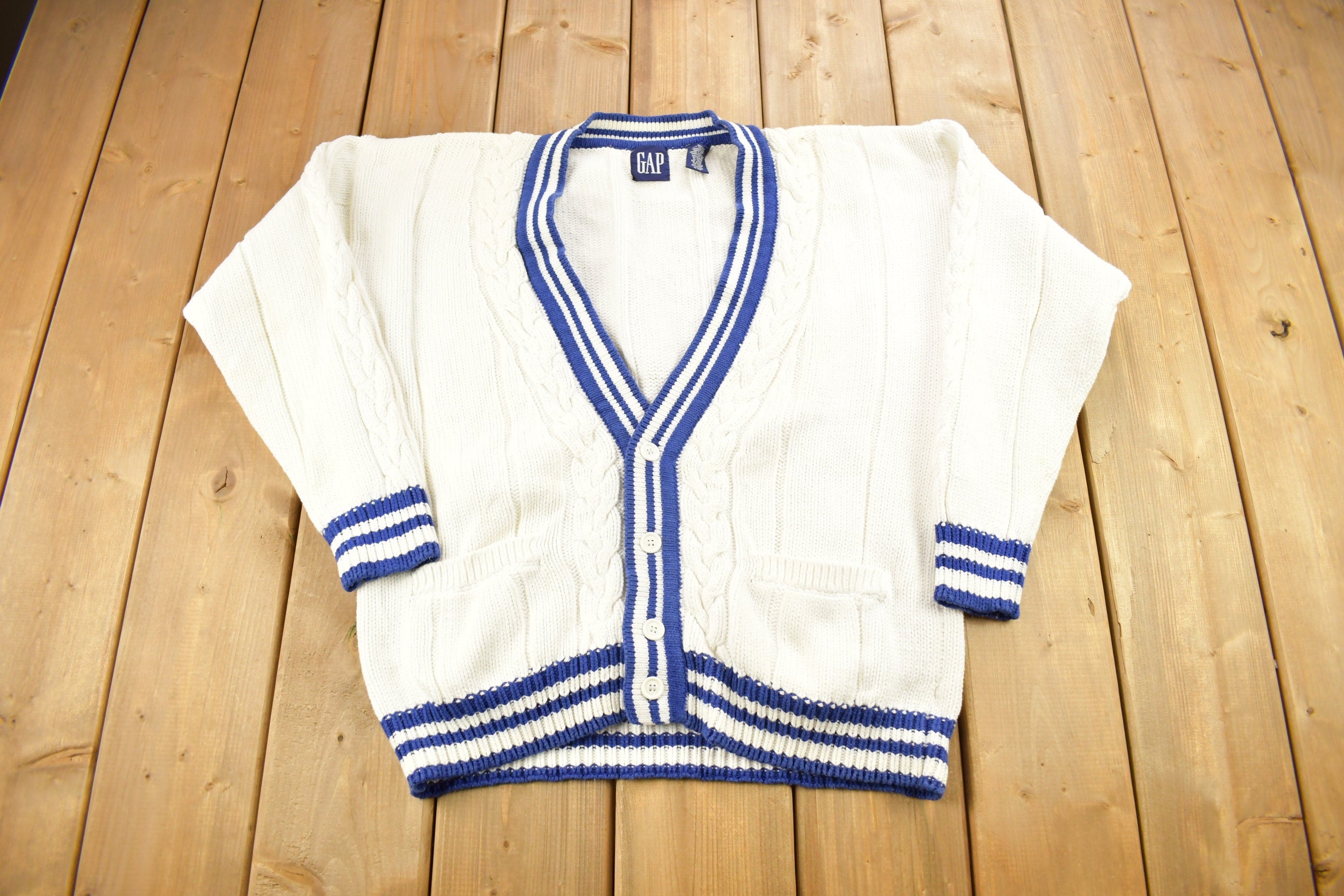 Vintage 1990s GAP Cable Knitted Cardigan Sweater