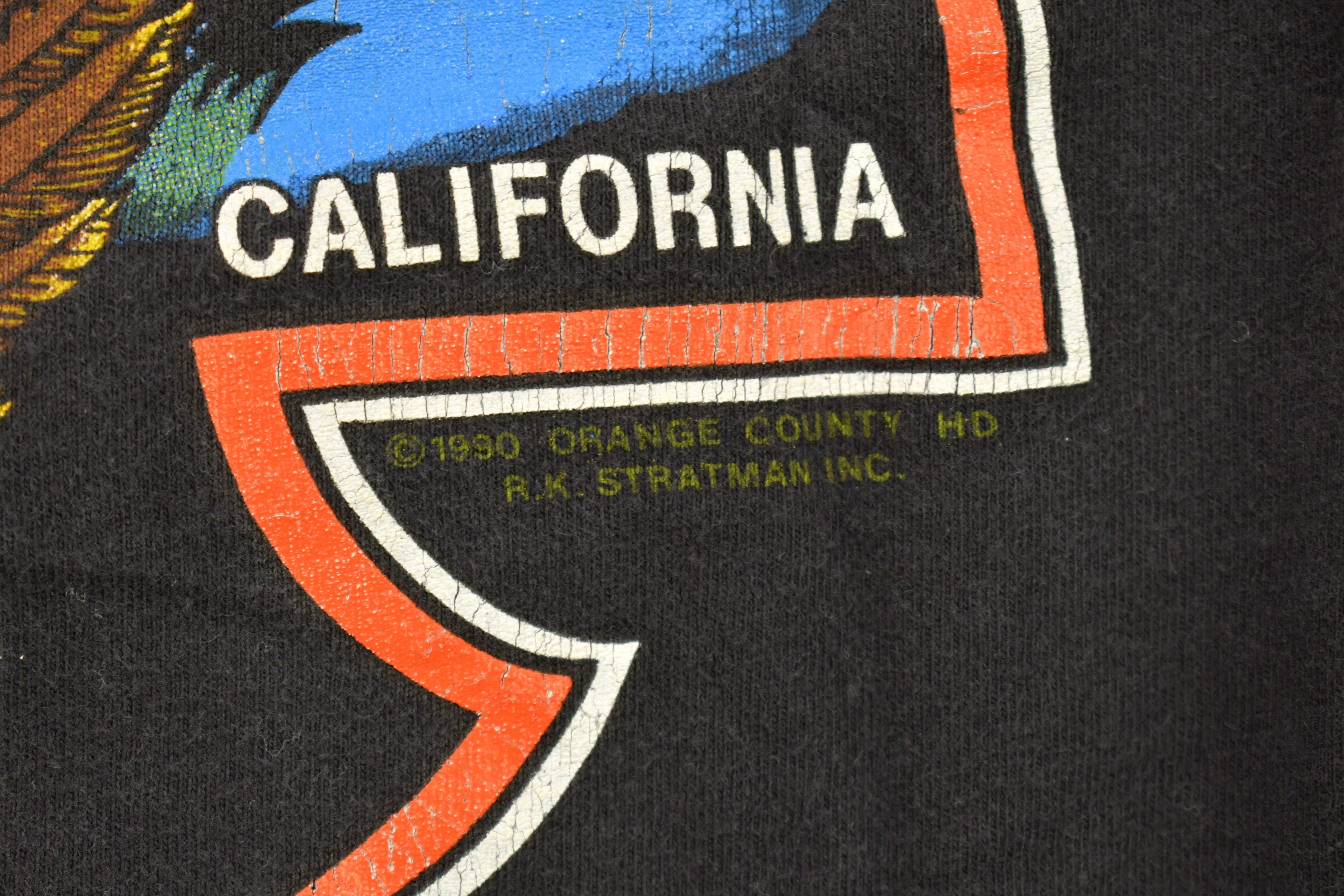 Vintage 1990 Orange County Harley Davidson Santa Ana California T-Shirt