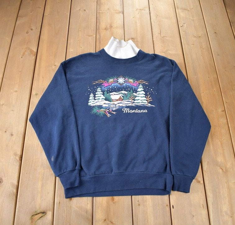 Vintage 1990s Montana Souvenir Travel Crewneck Sweatshirt