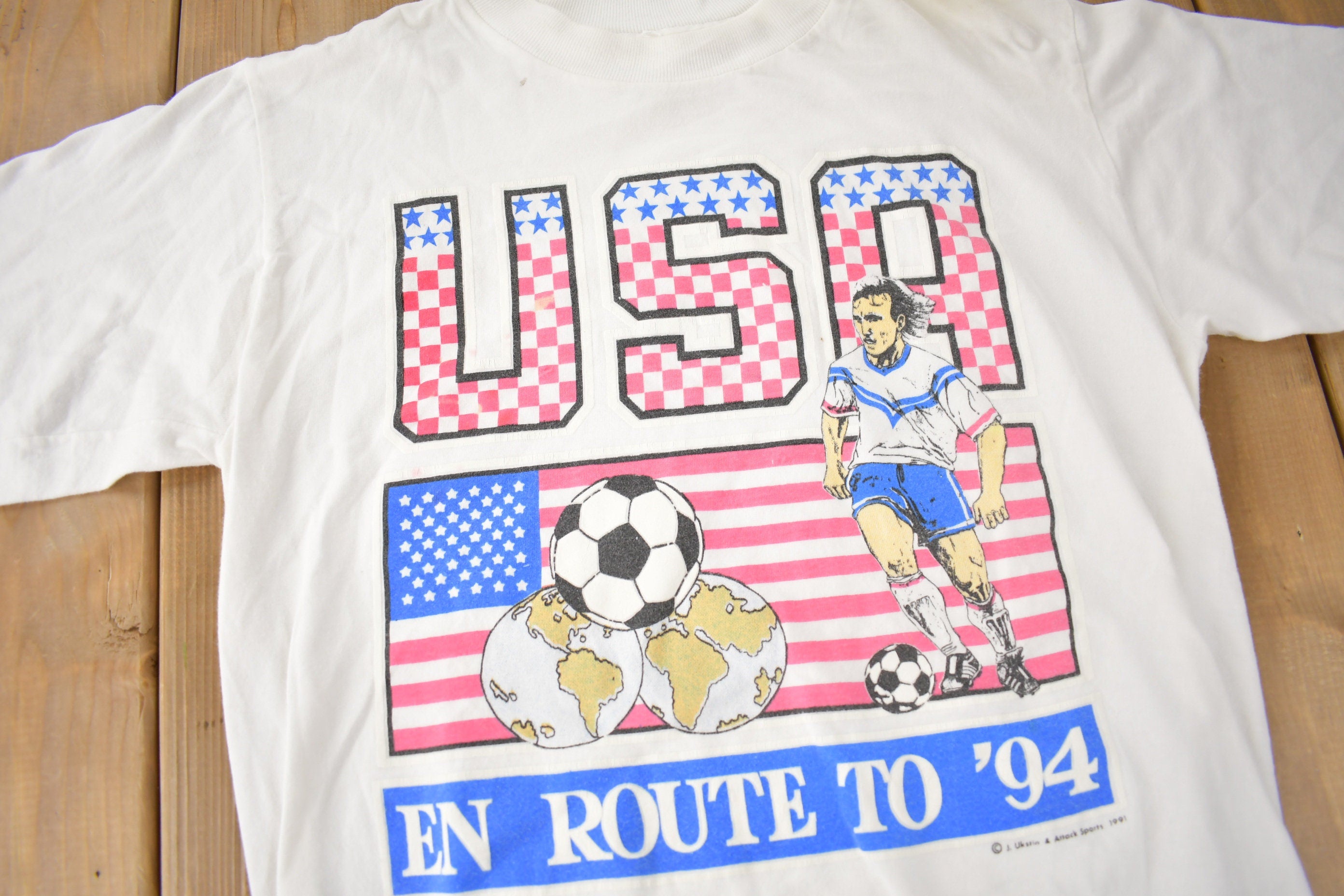 Vintage 1994 Team USA Soccer Single Stitch Graphic T Shirt Made In USA