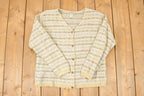 Vintage 1990s LL Bean Abstract Knit Cardigan Sweater Womens M