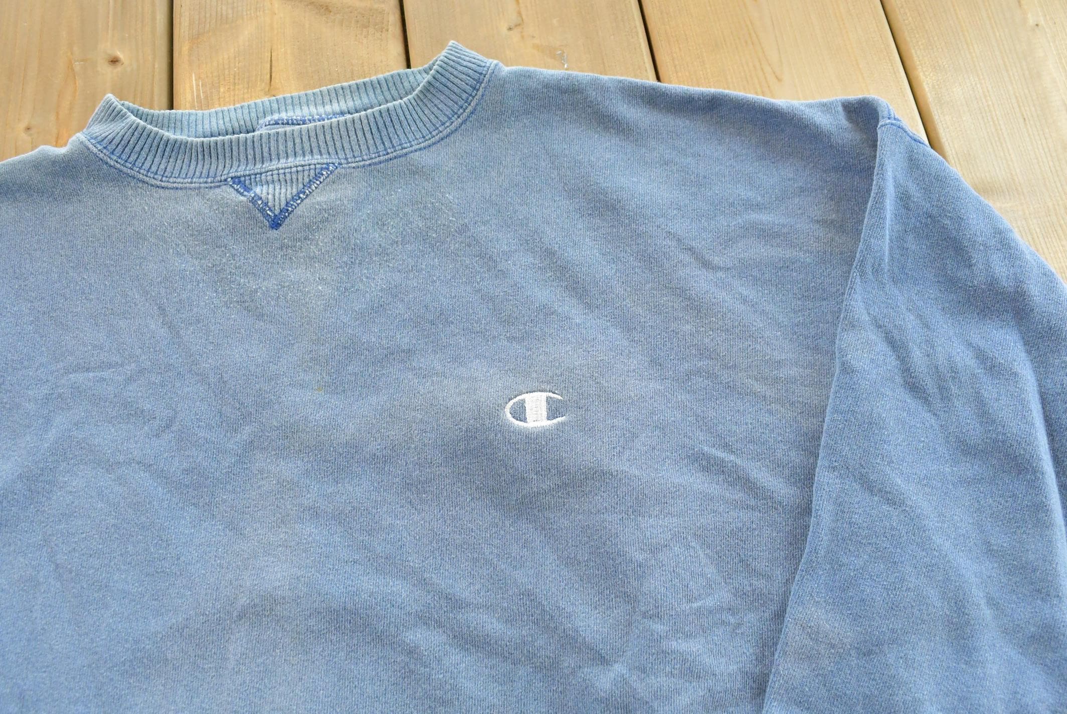 Vintage 1990s Champion Sun Faded Logo Crewneck Sweatshirt Men's XL /