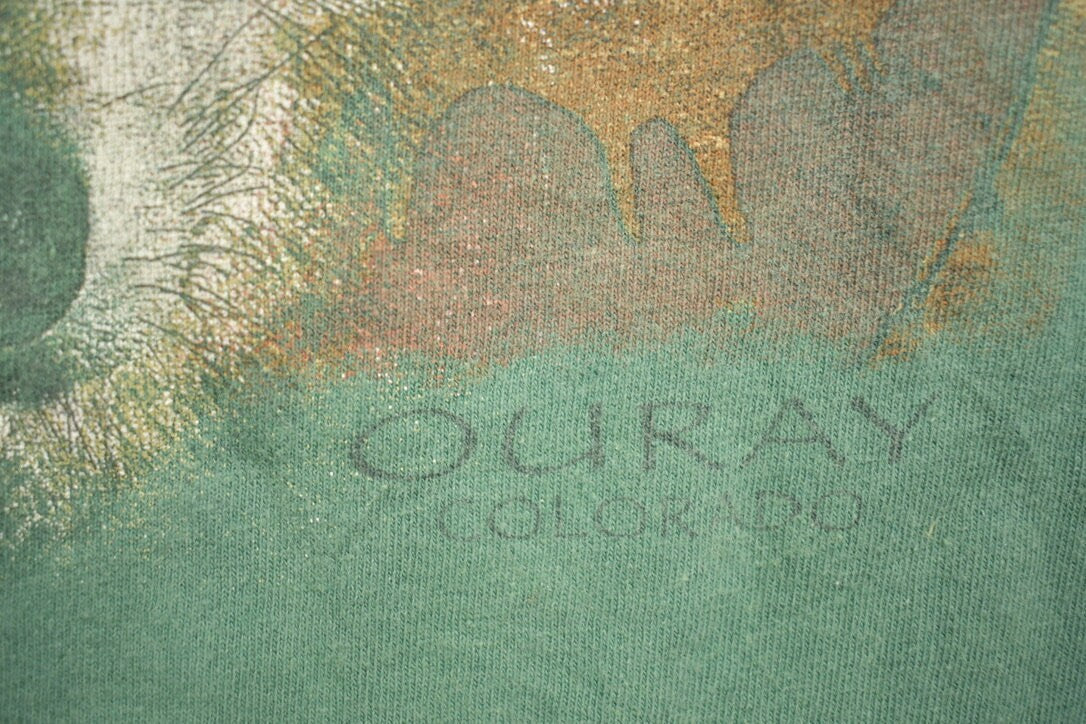 Vintage 1990s Ouray Colorado Wolf Theme T-Shirt