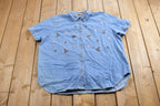 Vintage 1990s Just My Size Denim Embroidered Button Up Shirt