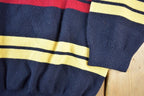 Vintage 1990s Green Coast Yachting Outfits Knit Striped Nautical Crewneck Sweater Made In Italy