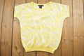 Vintage 1990s Yellow Knit Crewneck Shortsleeve Sweater