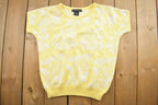 Vintage 1990s Yellow Knit Crewneck Shortsleeve Sweater