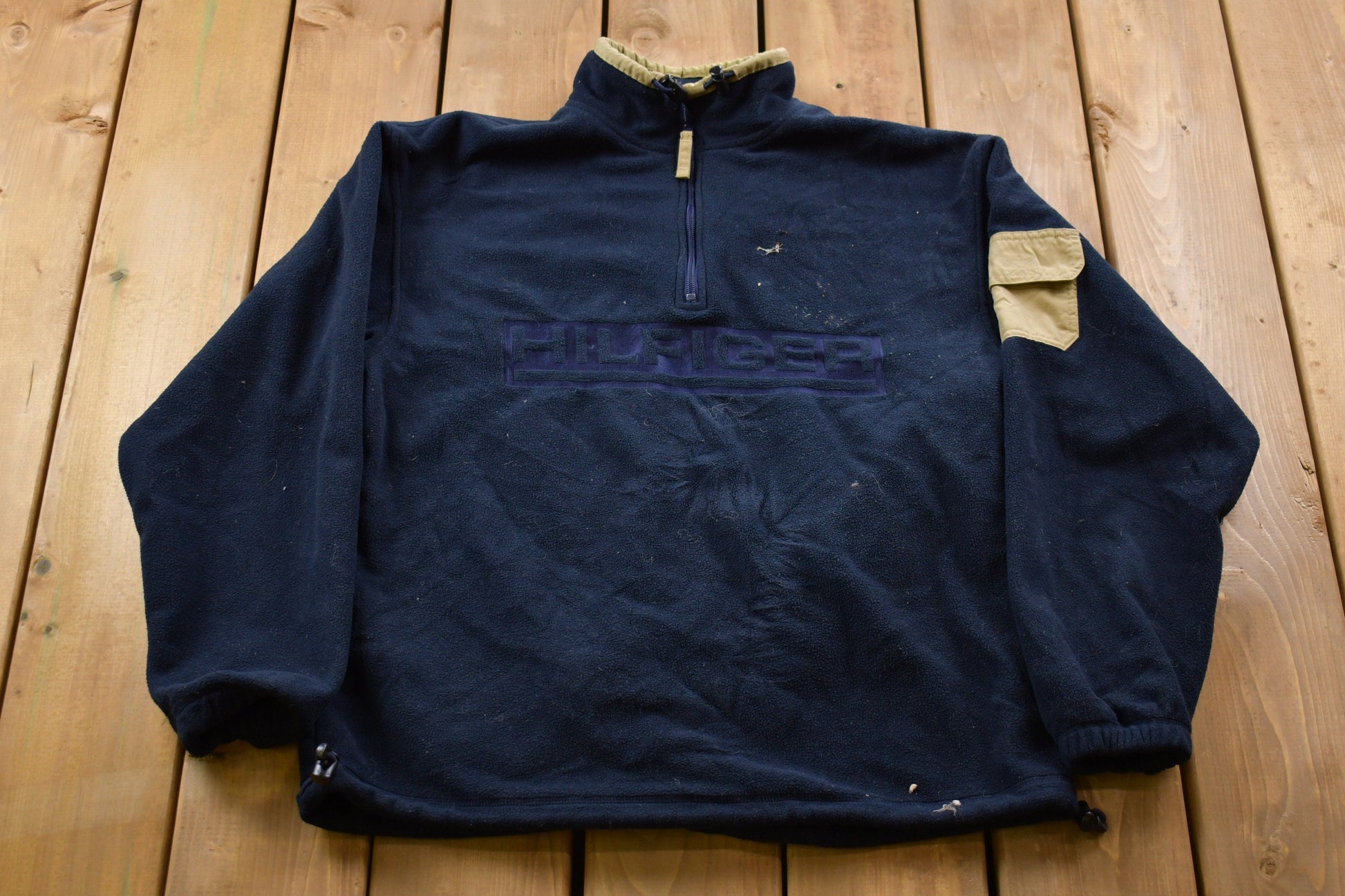 Vintage 1990s Tommy Hilfiger Quarter Zip Fleece Sweater