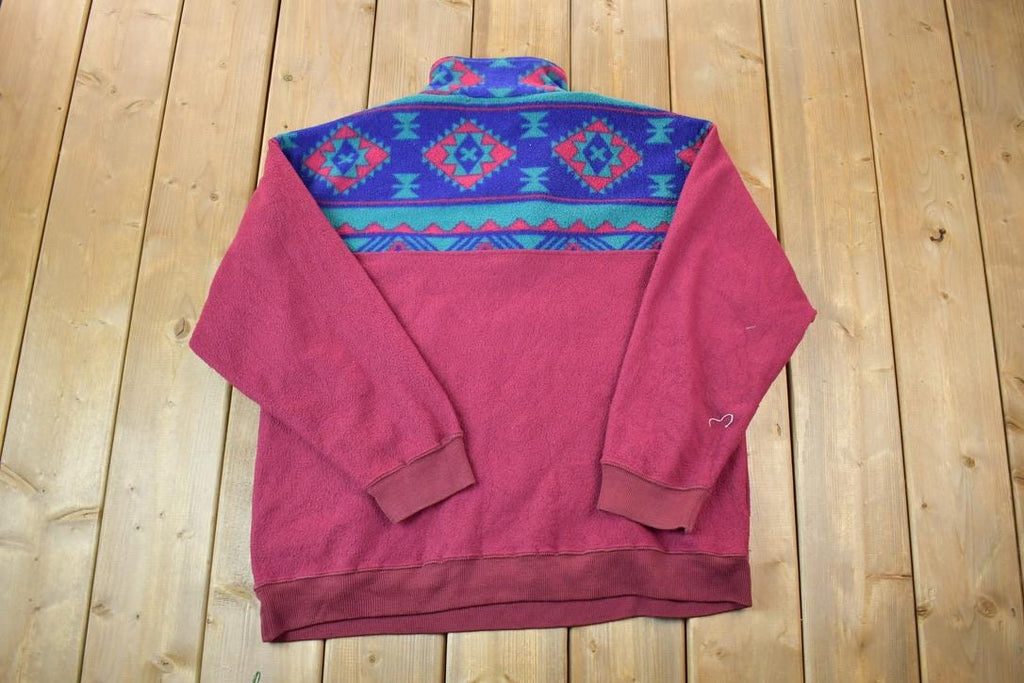 Vintage 1990s Great Canadian Rugged Wear Fleece Quarter Zip Sweater /