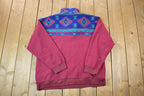 Vintage 1990s Great Canadian Rugged Wear Fleece Quarter Zip Sweater /