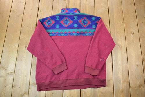Vintage 1990s Great Canadian Rugged Wear Fleece Quarter Zip Sweater / Outdoorsman / 90s Sweater / Streetwear / Hiking / Fleece Zip up