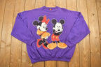 Vintage 1990s Mickey & Minnie Mouse Disney Crewneck / Cartoon Sweatshirt / Pullover Sweatshirt / 90s Disney