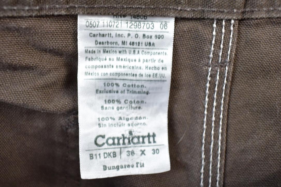 Vintage 1990s Carhartt Brown Denim Work Pants Size 38 x 30