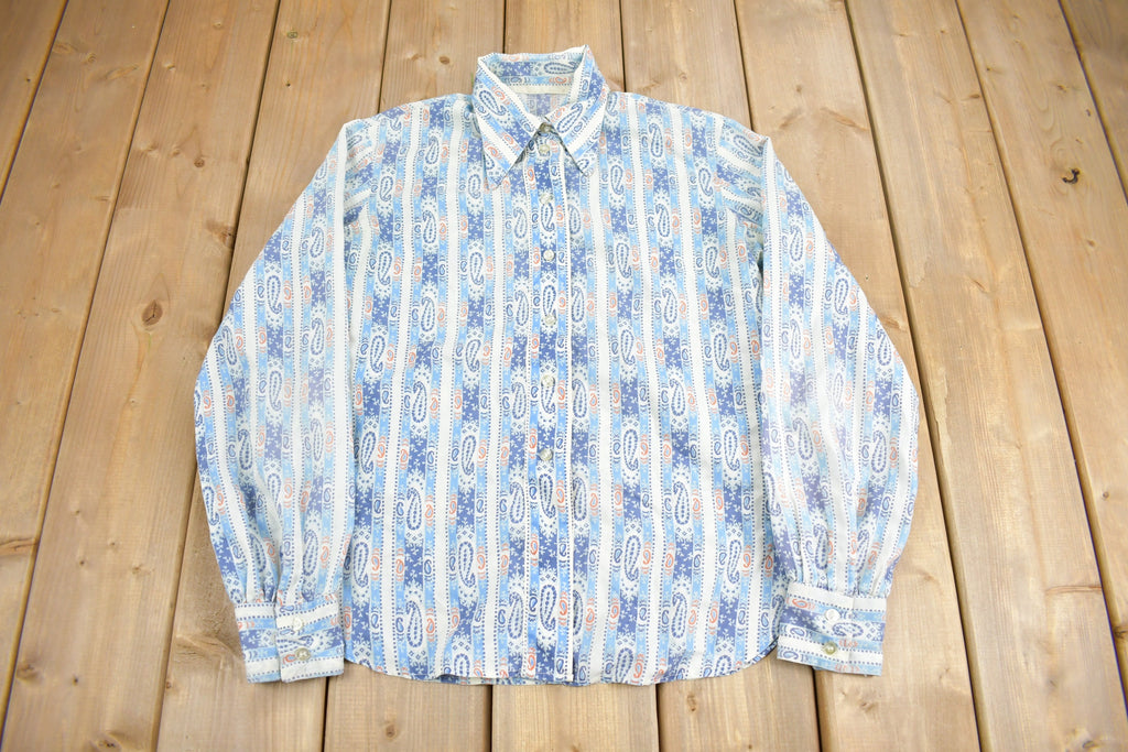 Vintage 1970s Paisley Theme Button Up Shirt