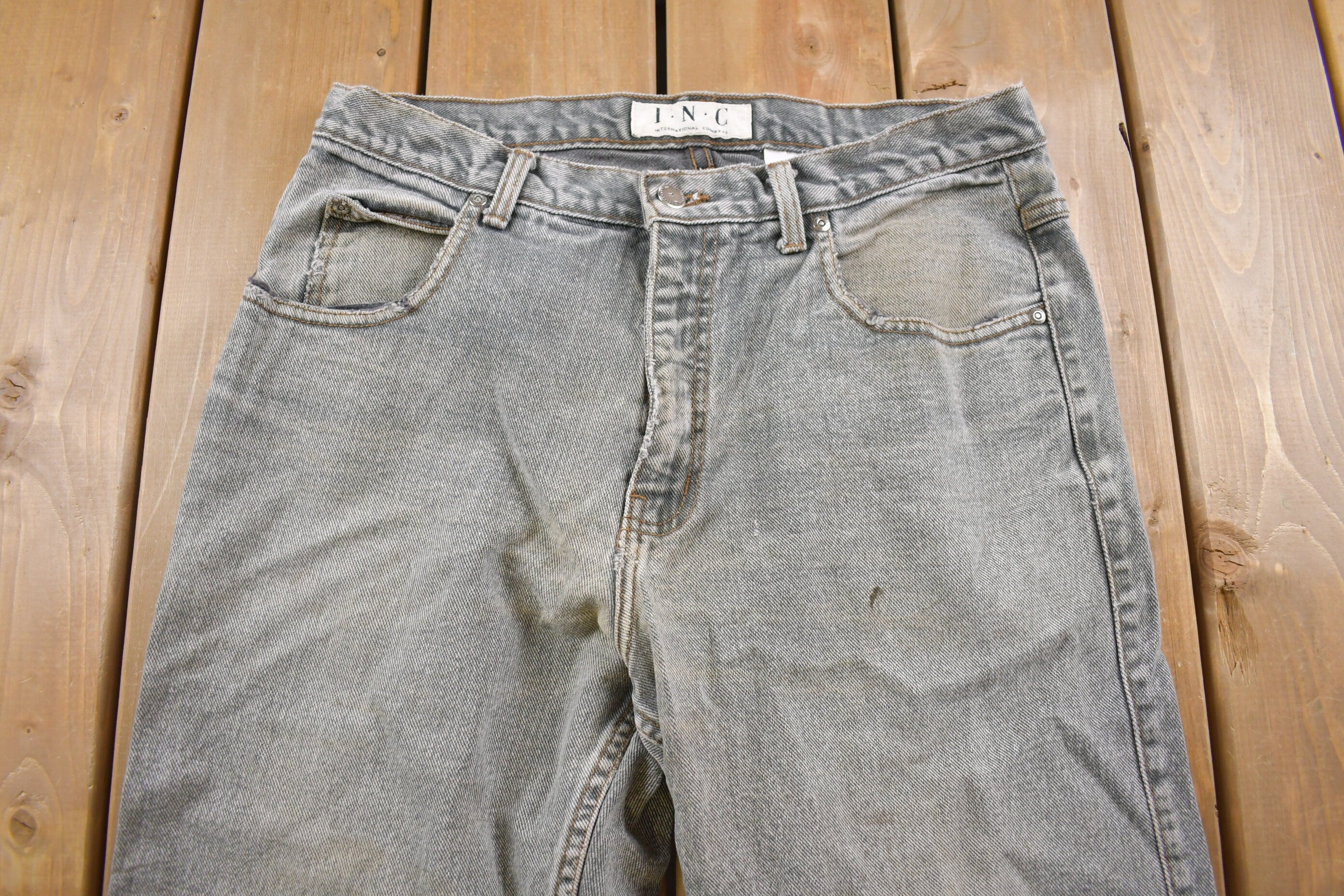 Vintage 1990's International Concepts Grey Jeans 32 x 31