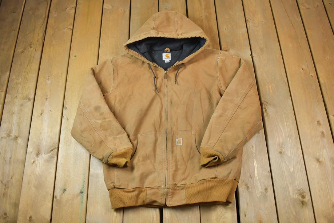 Vintage 1990s Distressed Carhartt Blanket Lined Jacket Made In USA