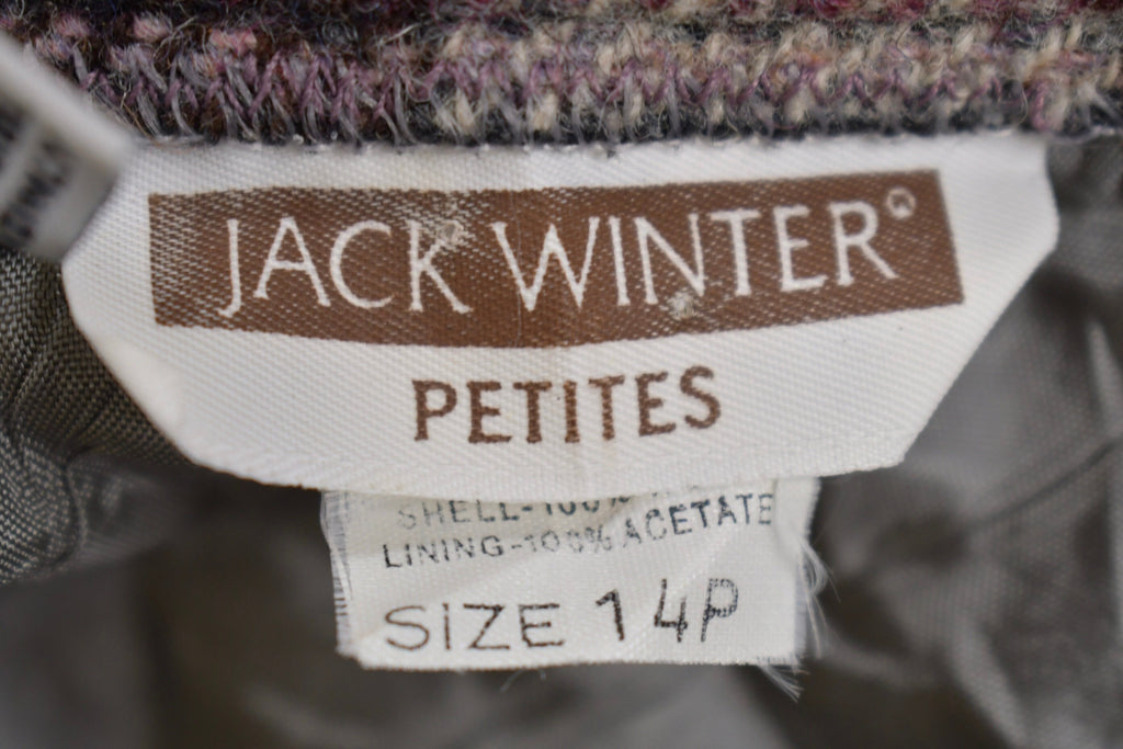 Vintage 1970s Jack Winters Plaid Skirt Size 27 x 22.5