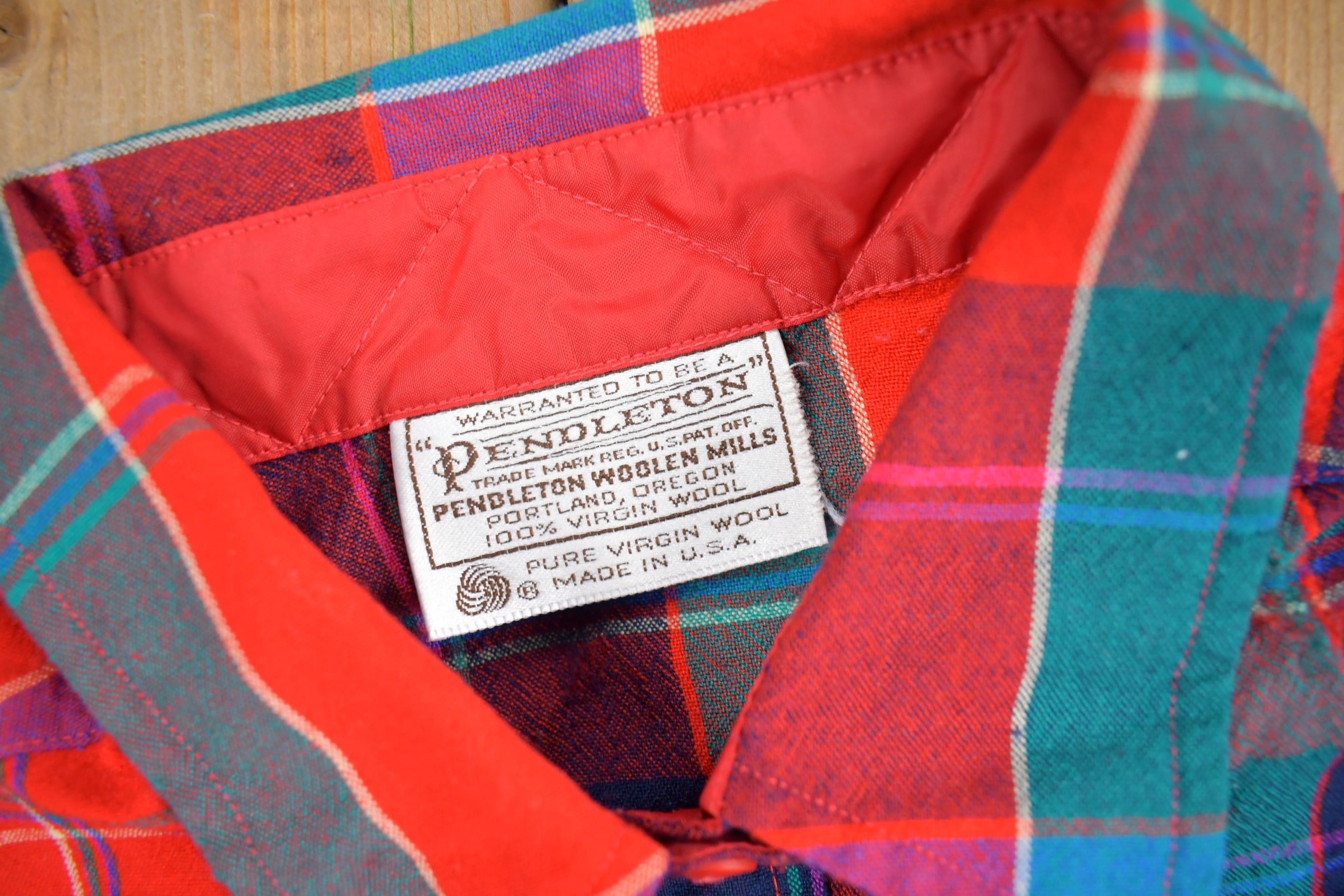 Vintage 1990s Pendleton Plaid Button Up Shirt