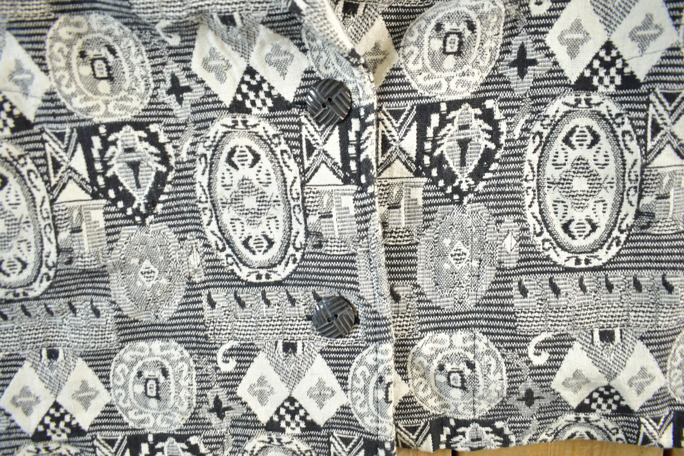 Vintage 1990s Chicos Design All Over Print Quilted Blazer Women's S-M
