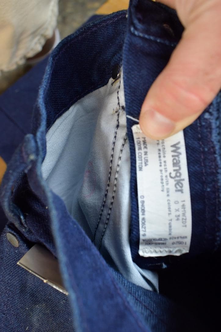 Vintage 1970s Cowboy Cut Denim Jeans Size 22