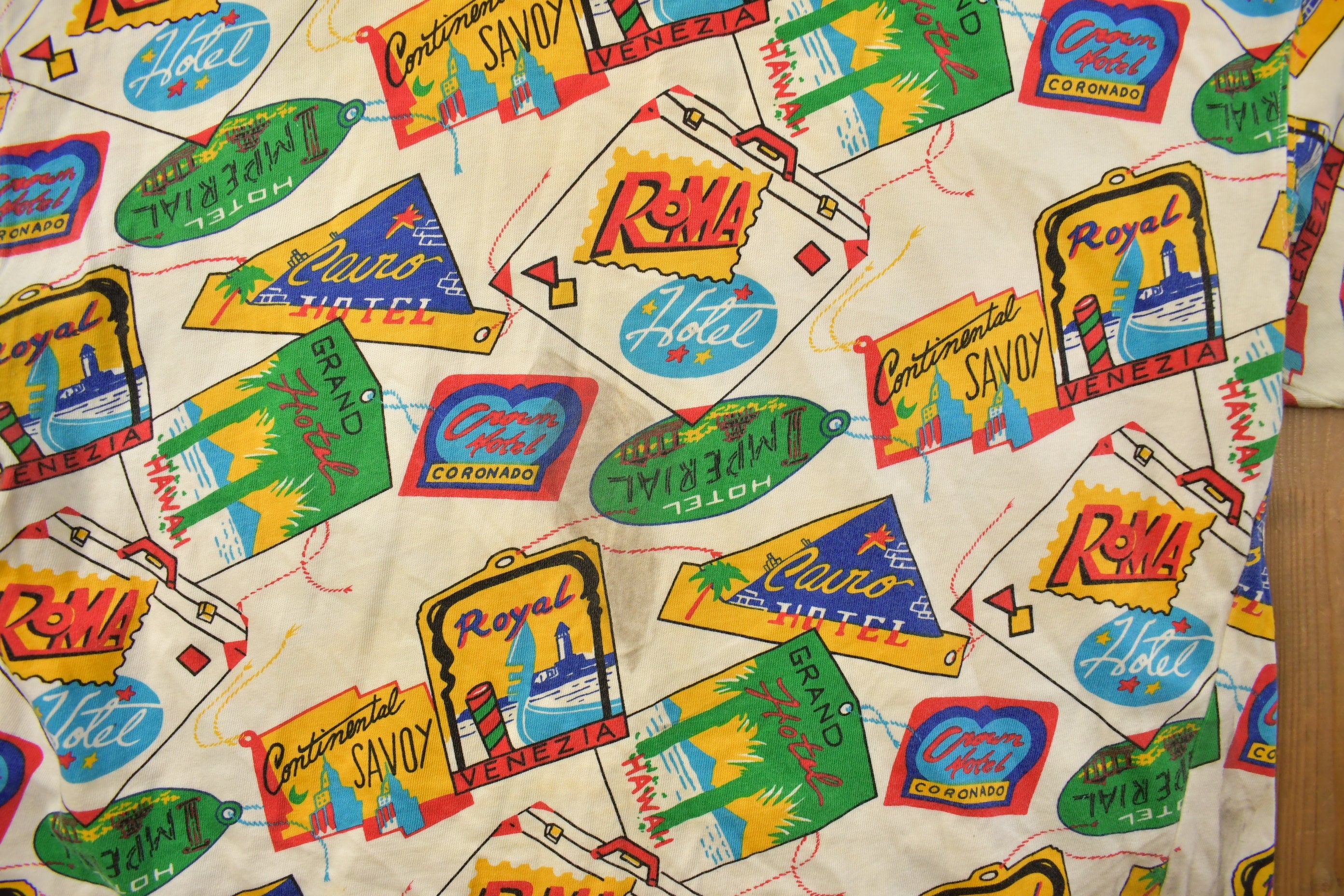 Vintage 1990s Westbound Travel All Over Print Graphic T Shirt