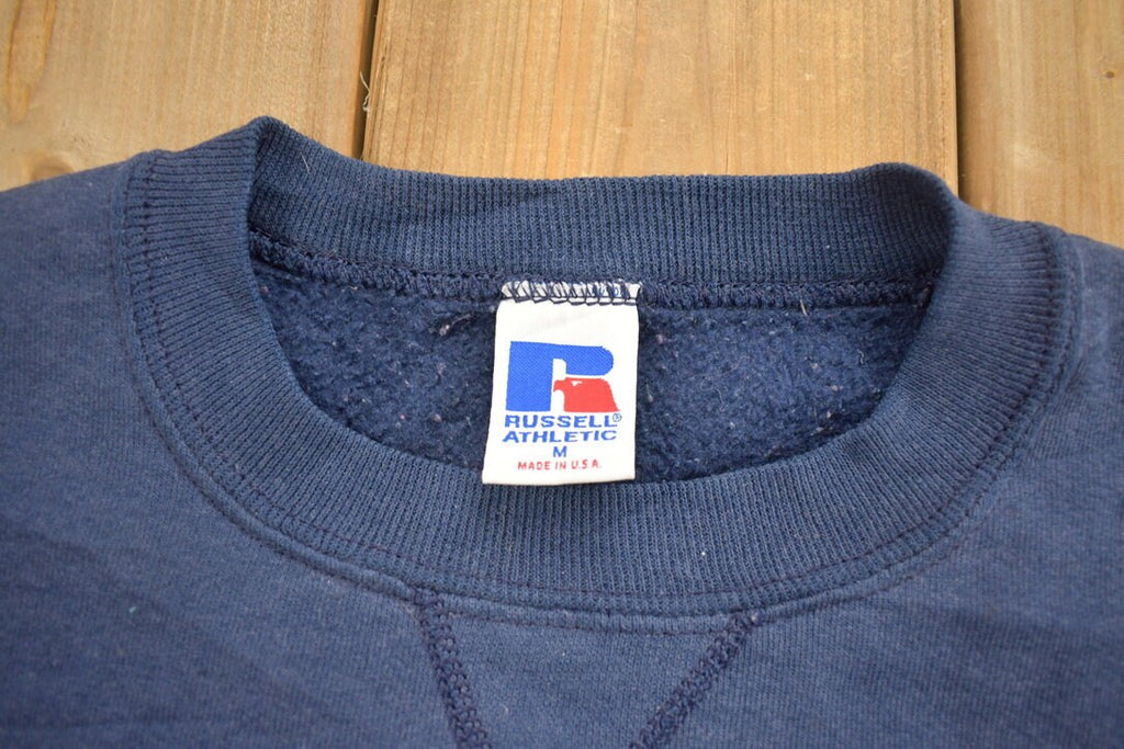 Vintage 1990s Russell Athletics Blank Navy Crewneck Sweatshirt