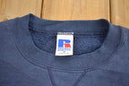 Vintage 1990s Russell Athletics Blank Navy Crewneck Sweatshirt