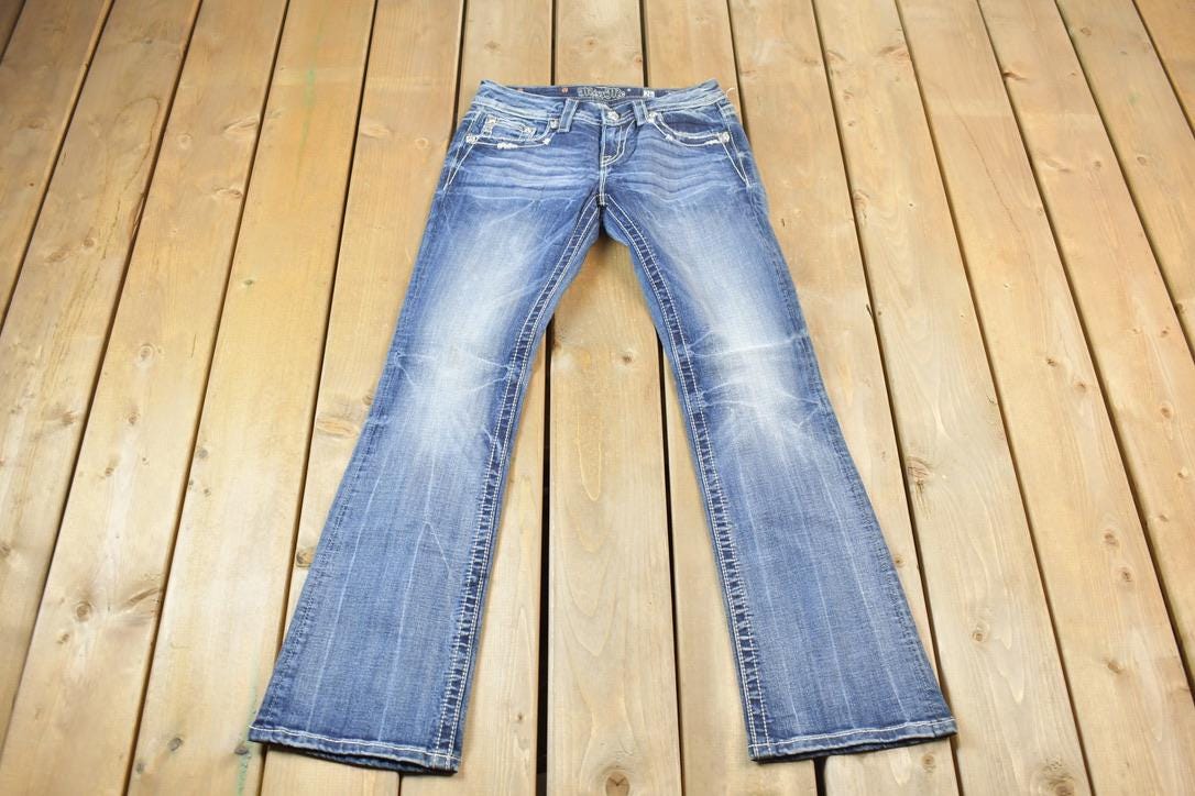 Vintage Y2K Miss Me Bedazzled Low Rise Jeans Size 26x32